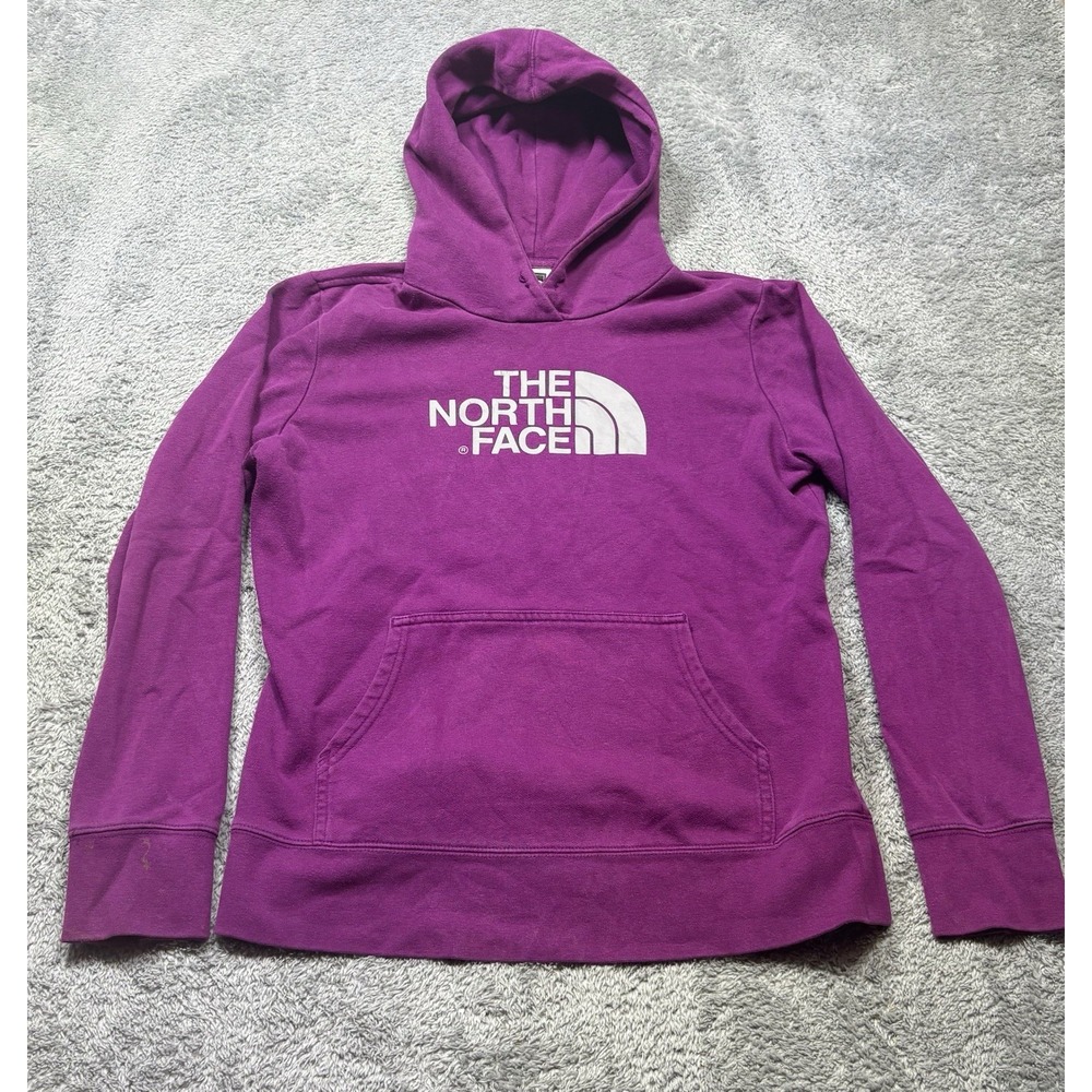 The North Face Hoodie Women M Purple Half Dome Pullover Long Sleeve Outdoor SPOT